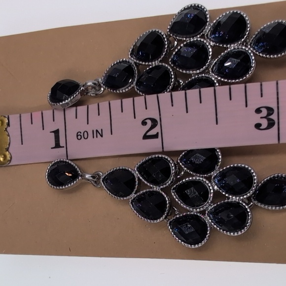 -- 4💎 for $15-- Blue & Silver Teardrop Chandalier Earrings - Picture 3 of 3